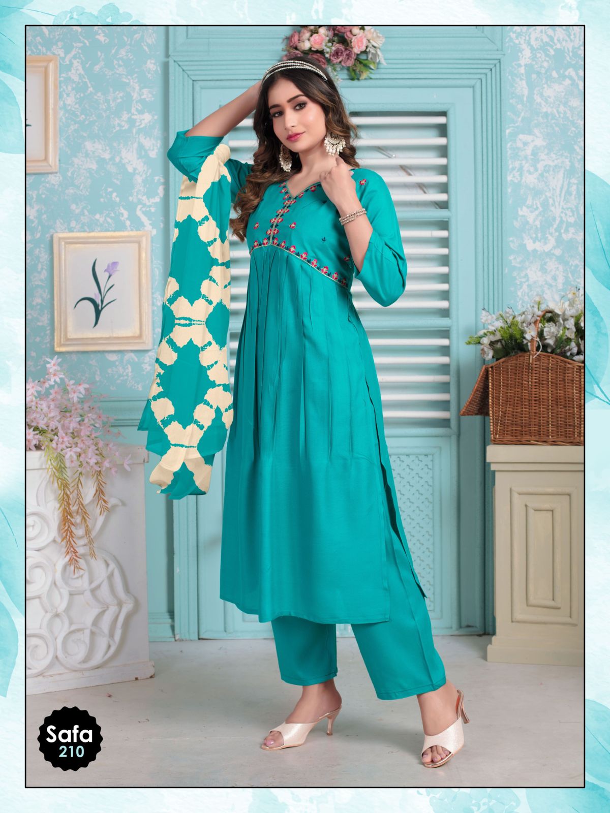 Safa Vol 1 By Ff Alia Cut Embroidery Kurti With Bottom Dupatta Wholesale rs In Mumbai
